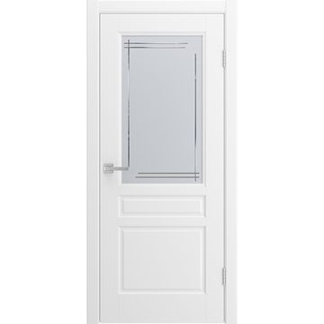 Межкомнатная дверь Бриз белая эмаль RAL 9016 со стеклом