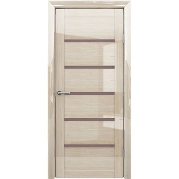 Межкомнатная дверь глянцевая Albero Вена глянец мокко стекло бронзовое