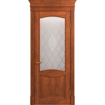 Межкомнатная дверь массив дуба Viporte Классика 2 коньяк остеклённая